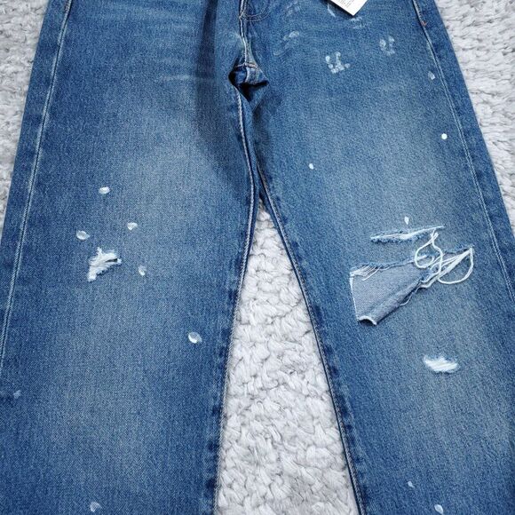 Levi's Premium 501 '93 Straight Fit Paint Splatter Distressed Jeans Blue 30 x 30 - Picture 5 of 13